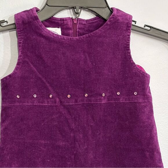 Plum Pudding | Baby Girl Purple Embellished Velvet Corduroy Dress size 3T - Picture 3 of 11